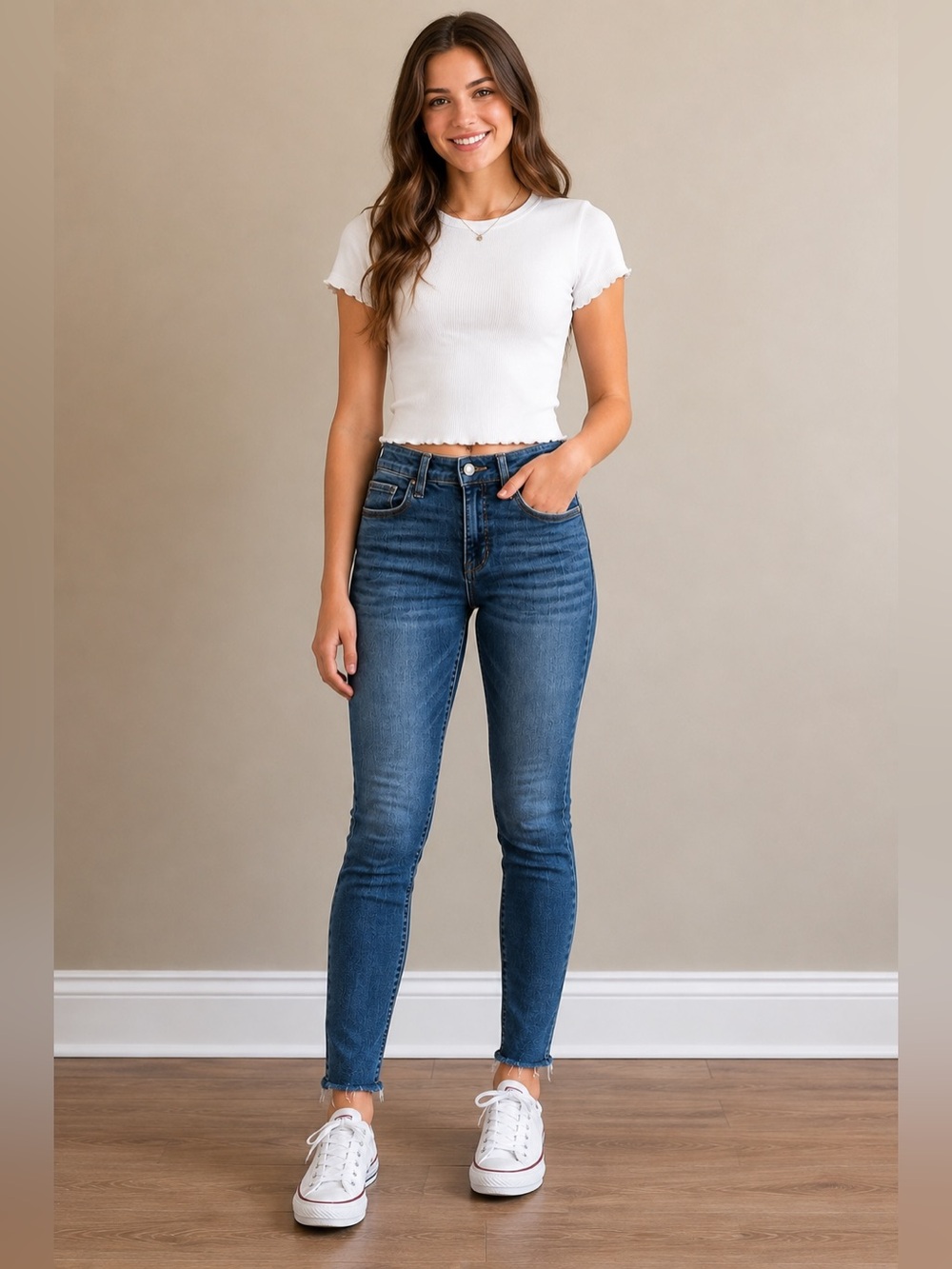 American Eagle The Dream Jean Size 00 Regular Skinny Raw Hem Jeans - Picture 1 of 7